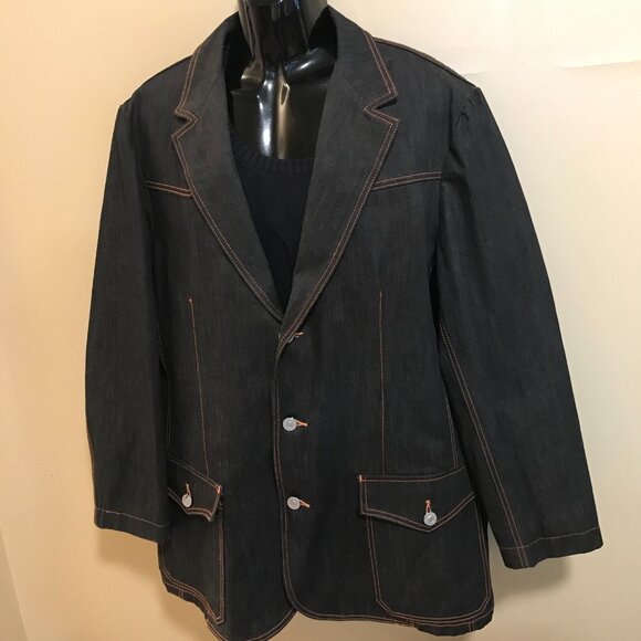 Men's Ed Hardy by Christian Audigier Denim Blazer Jacket-Size 4XL - Picture 10 of 12